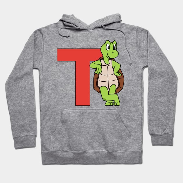 Letter T with Turtle/Tortoise Hoodie by BoombasticArt